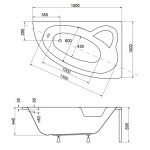 Besco Natalia Premium Wanna asymetryczna Prawa 150x100 biała WAN-150-NP$