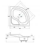 Besco Oliver II Brodzik Półokrągły 90x90 biały BAO-90-II