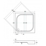 Besco Oskar Brodzik Kwadratowy 80x80 biały BAO-80-PK