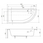 Besco Praktika Wanna asymetryczna Lewa 150x70 biała WAP-150-NL