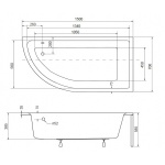 Besco Praktika Wanna asymetryczna Prawa 150x70 biała WAP-150-NP