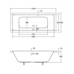 Besco Quadro Slim Wanna prostokątna 155x70 cm biała WAQ-155-SL