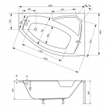 Besco Rima Wanna asymetryczna Prawa 160x100 biała WAR-160-NP