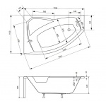 Besco Rima Wanna asymetryczna Lewa 170x110 biała WAR-170-NL