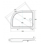 Besco Saturn Brodzik Asymetryczny Lewy 120x90 biały BAS-120-NL
