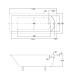 Besco Shea Slim Wanna prostokątna 140x70 cm biała WAS-140-SL