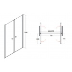 Besco Sinco Due Drzwi Prysznicowe Podwójne 90x195 DSD-90