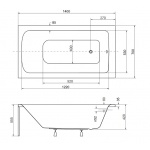 Besco Talia Wanna prostokątna 140x70 biała WAT-140-PK