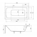 Besco Talia Wanna prostokątna 160x75 biała WAT-160-PK