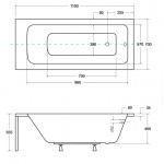 Besco Talia Wanna prostokątna 110x70 biała WAT-110-PK