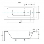 Besco Talia Wanna prostokątna 120x70 biała WAT-120-PK