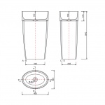 Besco Uniqa Umywalka Wolnostojąca 32x46 cm biała UMD-U-WO
