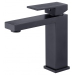 Besco Varium Bateria umywalkowa niska jednootworowa czarny matt BU-VII-CZ