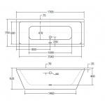 Besco Vena Wanna Wolnostojąca przyścienna 170x75 cm biała WKVE-170-WS