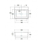 Besco Vera Umywalka Nablatowa 40x50 biała UMD-V-NB