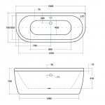 Besco Volya Wanna wolnostojąca przyścienna 140x75 biała WKV-140-WS