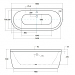 Besco Volya Wanna wolnostojąca przyścienna 160x75 biała WKV-160-WS