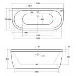 Besco Volya Wanna wolnostojąca przyścienna 170x75 biała WKV-170-WS