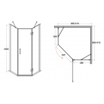 Besco Viva Kabina Prysznicowa Prawa 90x90 V5P-90-195-C
