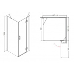 Besco Viva Kabina Prysznicowa Prawa 90x90 VKP-90-195-C