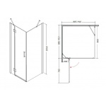 Besco Viva Kabina Prysznicowa Lewa 90x90 VKL-90-195-C