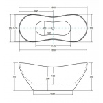 Besco Viya Glam Wanna Wolnostojąca 160x70 cm biała/złota WMD-160-VZ