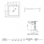 Bette One Brodzik prostokątny 90x90 cm stalowy biały 3330000
