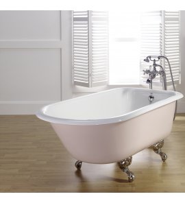 Bleu Provence Anis Wanna wolnostojąca z nogami chrom 137x76,5 różowy 1030R1