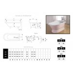 Bleu Provence Anis Wanna wolnostojąca z postumentem 154x77 różowy 1050B