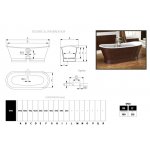 Bleu Provence Antica Wanna wolnostojąca 170x68 żółty 7070R