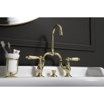 Bleu Provence Bateria umywalkowa 3-otworowa z korkiem gold clear RLA1014POG