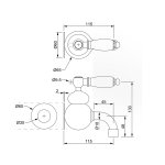 Bleu Provence Bateria umywalkowa ścienna chrom RLA1022.1