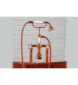 Bleu Provence Bateria wannowa wolnostojąca ze słuchawką i wężem copper RVC111RM