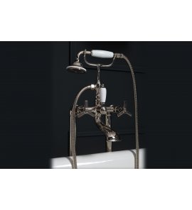 Bleu Provence Bateria wannowa wolnostojąca ze słuchawką i wężem chrom RVT111CR