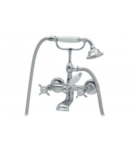 Bleu Provence Bateria wannowa ścienna ze słuchawką i wężem chrom RVF110CR