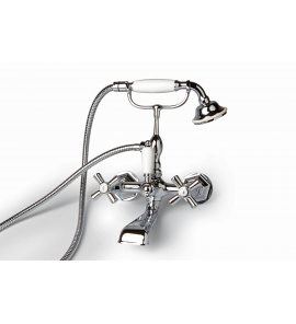 Bleu Provence Bateria wannowa ścienna ze słuchawką i wężem chrom RVL210CR