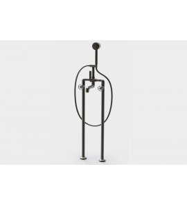 Bleu Provence Bateria wannowa wolnostojąca ze słuchawką i wężem black nickel RVMTM311NN