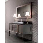 Bleu Provence Classe Zestaw łazienkowy z umywalką, blatem i lustrem wood CLASSE