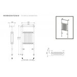 Bleu Provence Grzejnik wodny podłogowy z białym wkładem żeliwnym 53,5x118,5 chrom SSPVB3CR