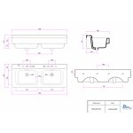 Bleu Provence Industrialis Umywalka podwójna wisząca/stawiana na blat 110x50 white BP4110