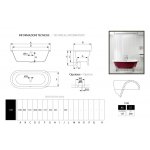 Bleu Provence Jasmine Wanna wolnostojąca z nogami białymi 178x80 fioletowy 3080R