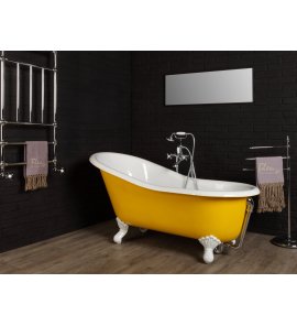 Bleu Provence Lavande Wanna wolnostojąca z nogami białymi 137x76,5 żółty 2030R