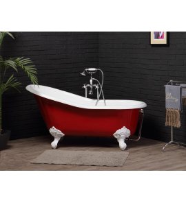 Bleu Provence Lavande Wanna wolnostojąca z nogami białymi 137x76,5 czerwony 2030R1