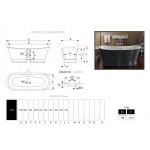 Bleu Provence Luxury Wanna wolnostojąca 170x68 granatowy 8070R1