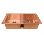 Bleu Provence Sabri Zlew kuchenny podwójny podblatowy 91,5x53,5 brushed copper LVCP09BC