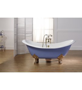 Bleu Provence Thym Wanna wolnostojąca z nogami złotymi 154x75 niebieski 5050R