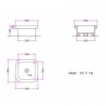 Bleu Provence True Colors Lite Umywalka stawiana na blat 40x40 white TC2LA40B