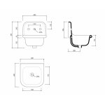  Bleu Provence True Colors Umywalka wisząca 42x42 white green grass TCL40C1