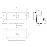  Bleu Provence True Colors Umywalka wisząca 90x42 white yuta TCL90C