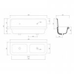  Bleu Provence True Colors Umywalka podwójna wisząca 120x42 white pastel blue TCL120C3